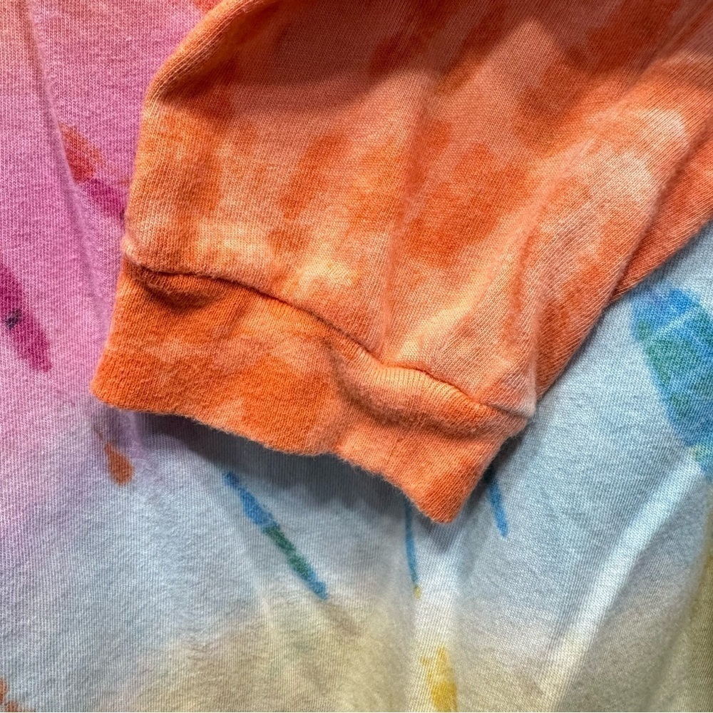 Urban Outfitters Anthropologie Y2K Rainbow Tie Dye Long Sleeve Top Size Small - Picture 9 of 12
